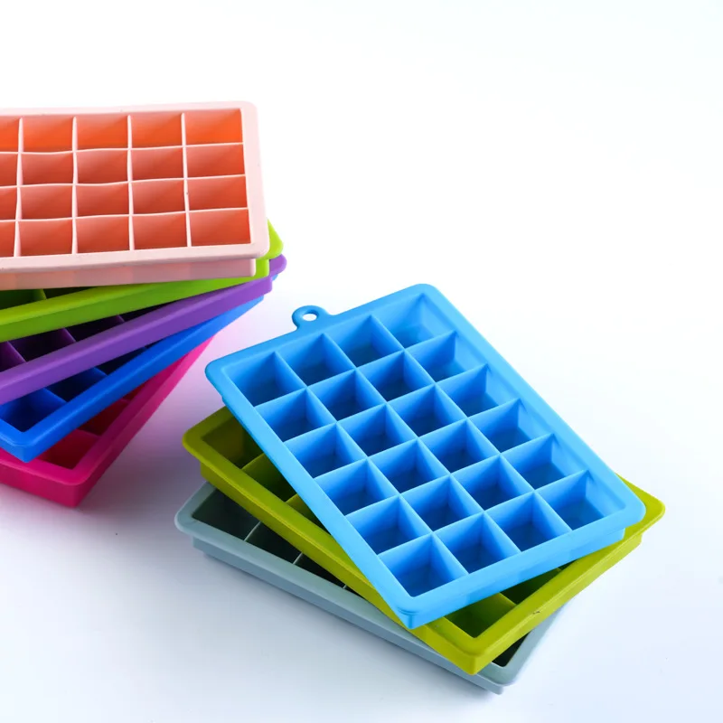 15/24 Силиконовый поднос кубика льда с крышкой для кубиков силикона прессформы