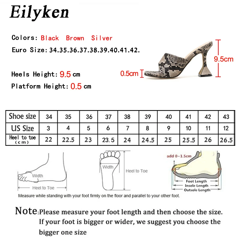 Eilyken/2021 г. Летние женские гладиаторские шлепанцы со змеиным узором Босоножки на