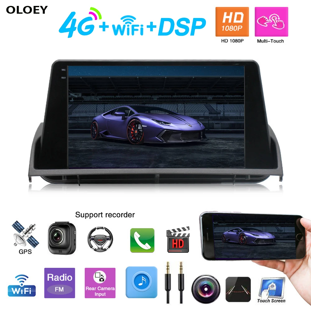 Автомобильный мультимедийный радиоплеер 4G телефонная карта сеть Wi Fi Android 9 1 GPS