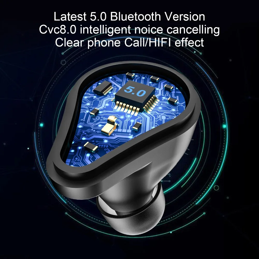 QCR T9 TWS беспроводные bluetooth-наушники 9D стерео IPX7 водонепроницаемый 7000 мАч светодиодный внешний Смарт-аккумулятор наушники держатель телефона