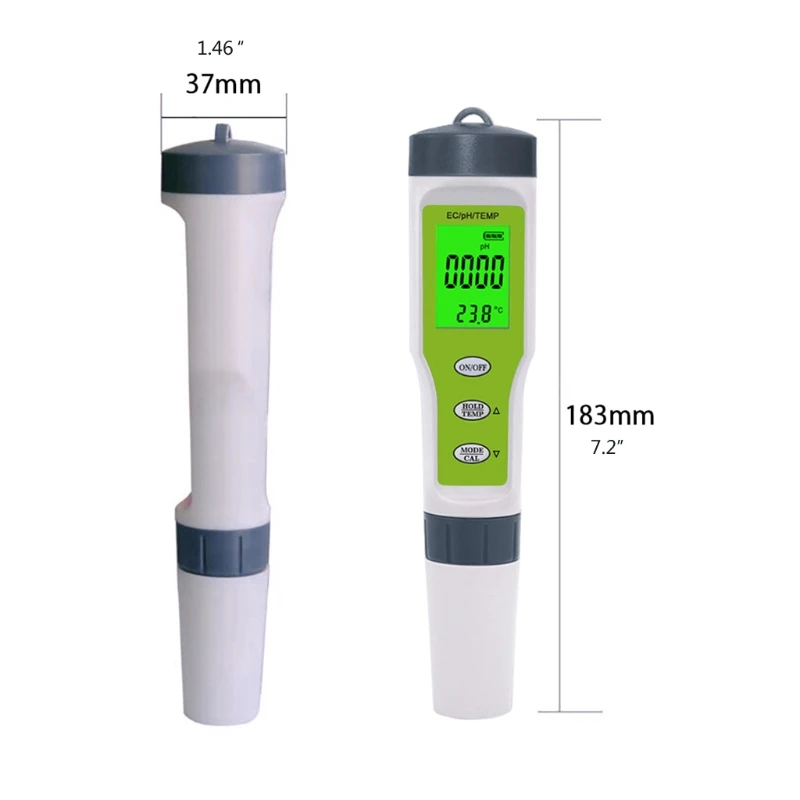 

0.01 Resolution High Accuracy pH Tester with Backlit & ATC 0-14pH Measurement Range with Data Hold Function Digital