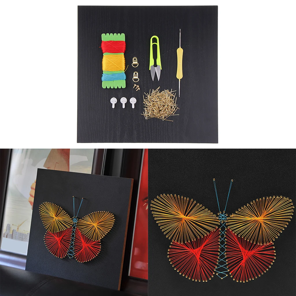 30x30 см ремесла Pin String Art Butterfly наборы узор бабочки домашнее украшение DIY нить обмотки рисунок для DIY ремесла