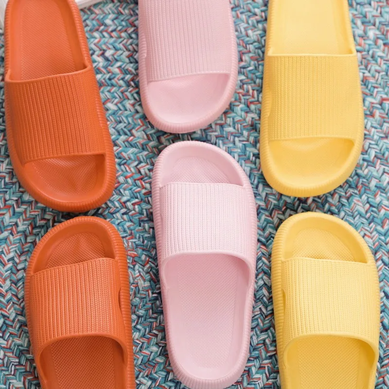 

Dropshipping Women Thick Platform Slippers Beach Eva Soft Sole Slide Sandals Leisure Men Ladies Indoor Bathroom Anti-slip Shoes