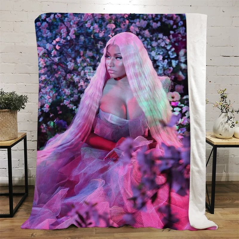 

Soft Warm Flannel Blankets Character Printing Nicki Minaj Quilt Airplane Travel Portable Winter Throw Blanket Home Decor