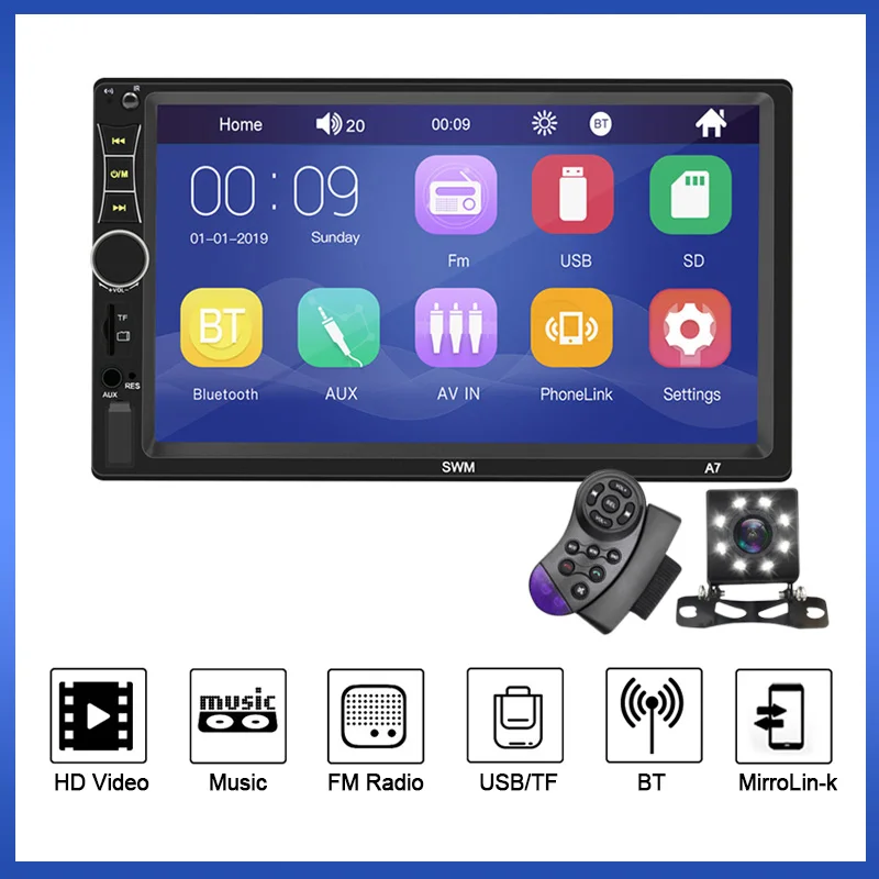 

Новинка! 7-дюймовый сенсорный экран A7 2DinTouch, MP5-плеер, мультимедийный радиоплеер для универсального VW Toyota Honda Hyundai с Mirror Link SWC BT