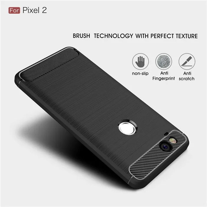 

Silicone Back Cover for Google Pixel 2 3 3A 4 XL, Slim Armor Case for Pixel 5 5A 4A 5G, Carbon Fiber Brushed