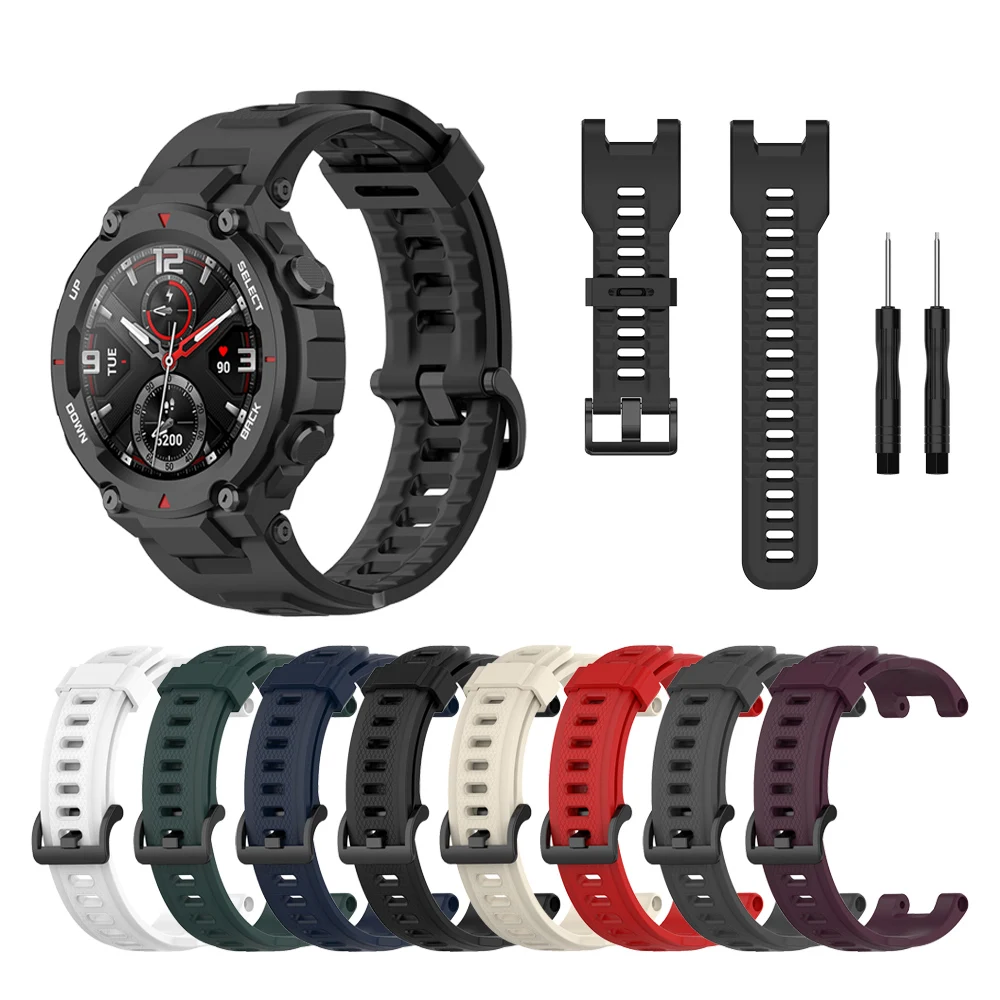 

Силиконовый ремешок для смарт-браслета Amazfit T-REX ремешок для наручных часов Xiaomi Huami Amazfit T-rex в парк развлечений браслет Сменные аксессуары рем...