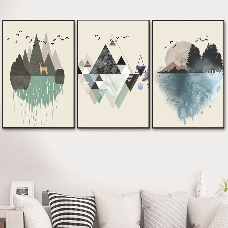 Пейзажная картина настенная Картина на холсте современные северные Лоси