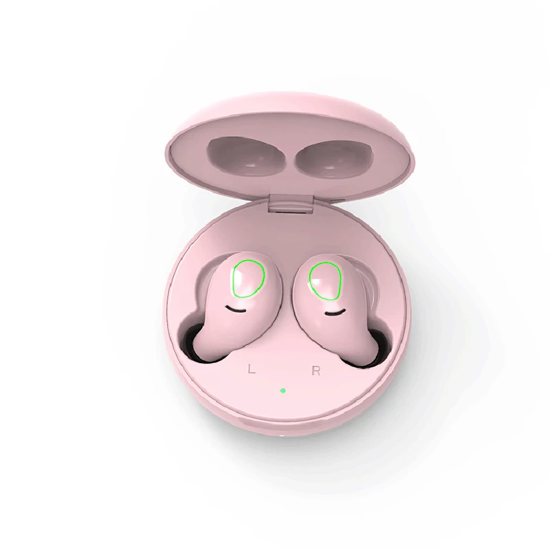 PINK Macaron конфеты цвет S9-TWS Bluetooth гарнитура HIFI стерео Bluetooth наушники V5.0 Поддержка беспроводной зарядки - Цвет: PINK