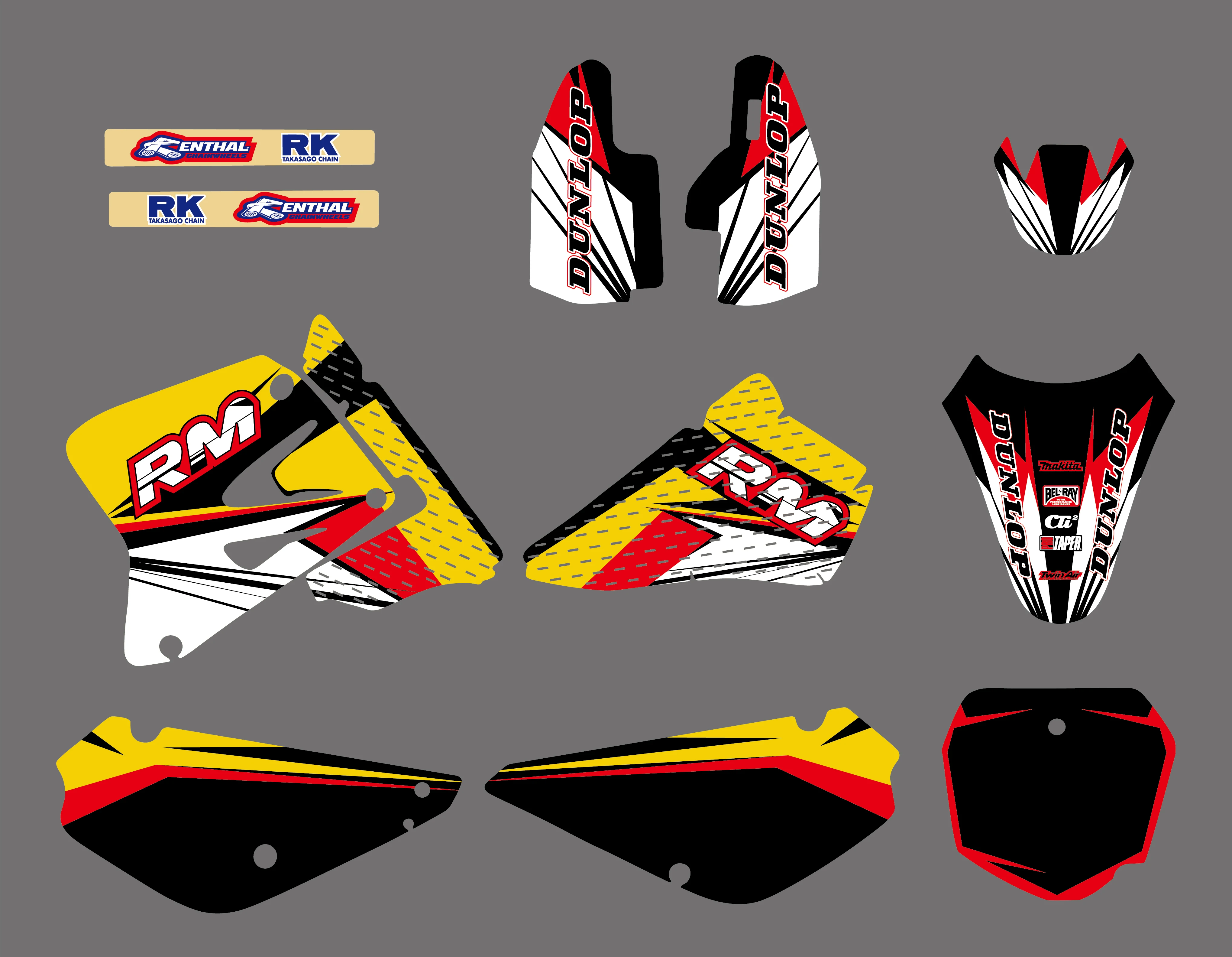 Графические и Фоновые наклейки наборы для Suzuki RM85 RM 85 2002 2003 2004 2005 2006 07 08 09 10 11 2012|sticker