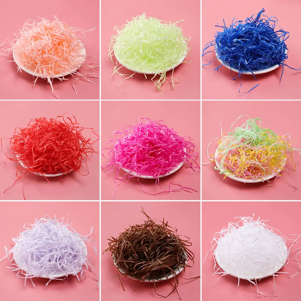 Красочные рафия измельченные складные бумажные конфетти наполнитель подарочной