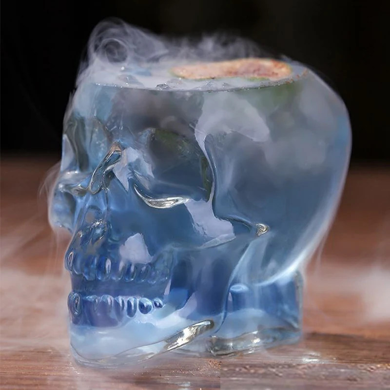 

Glass Cup Double Bottom Mug Double Wall Coffee Cup Cocktail Glass Skull Head Shot Wine Crystal Whiskey Water Tea Round Glasses