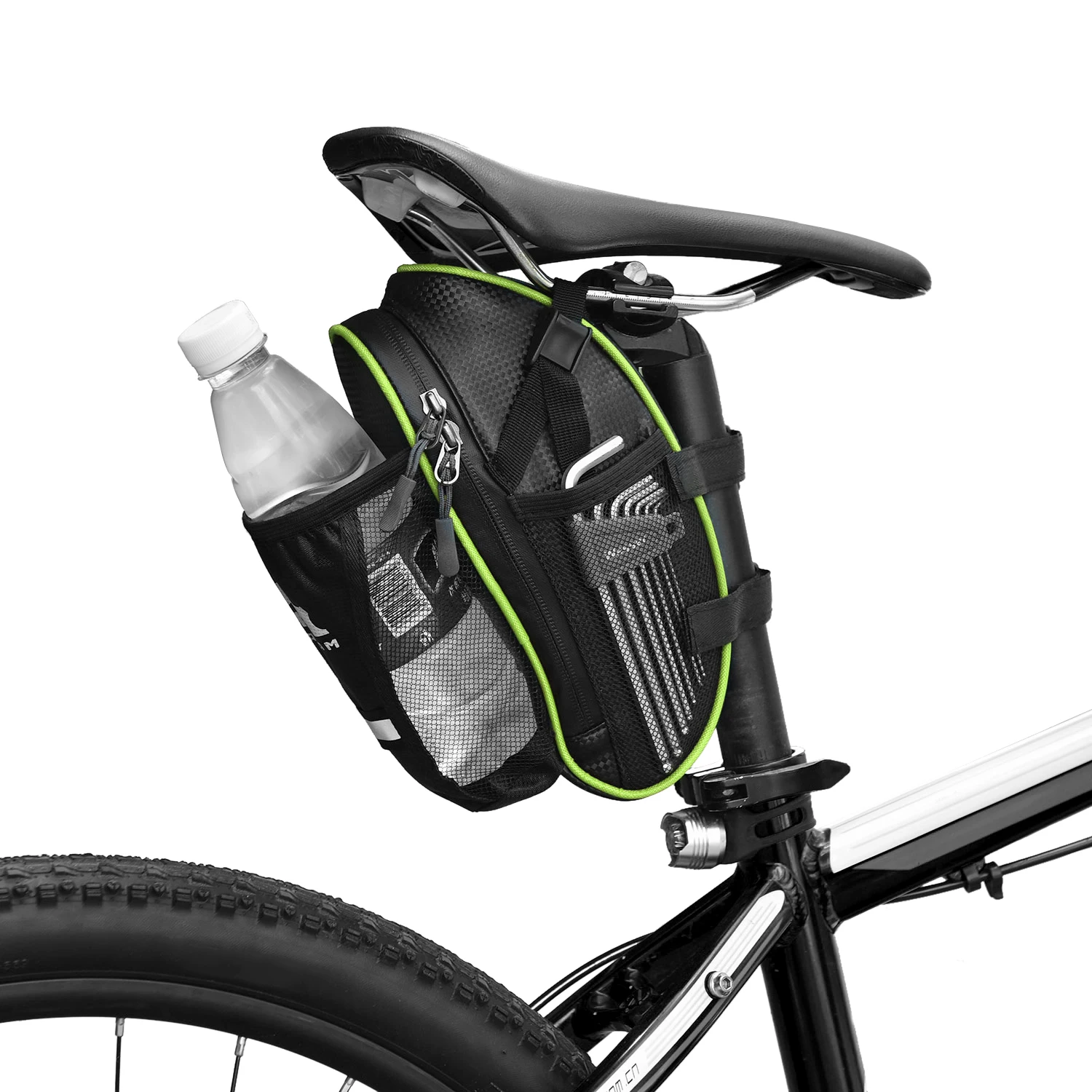 YSANAM Bike Bag Reflective Saddle with Water Bottle Pouch MTB Bicycle Panniers Accessories | Спорт и развлечения