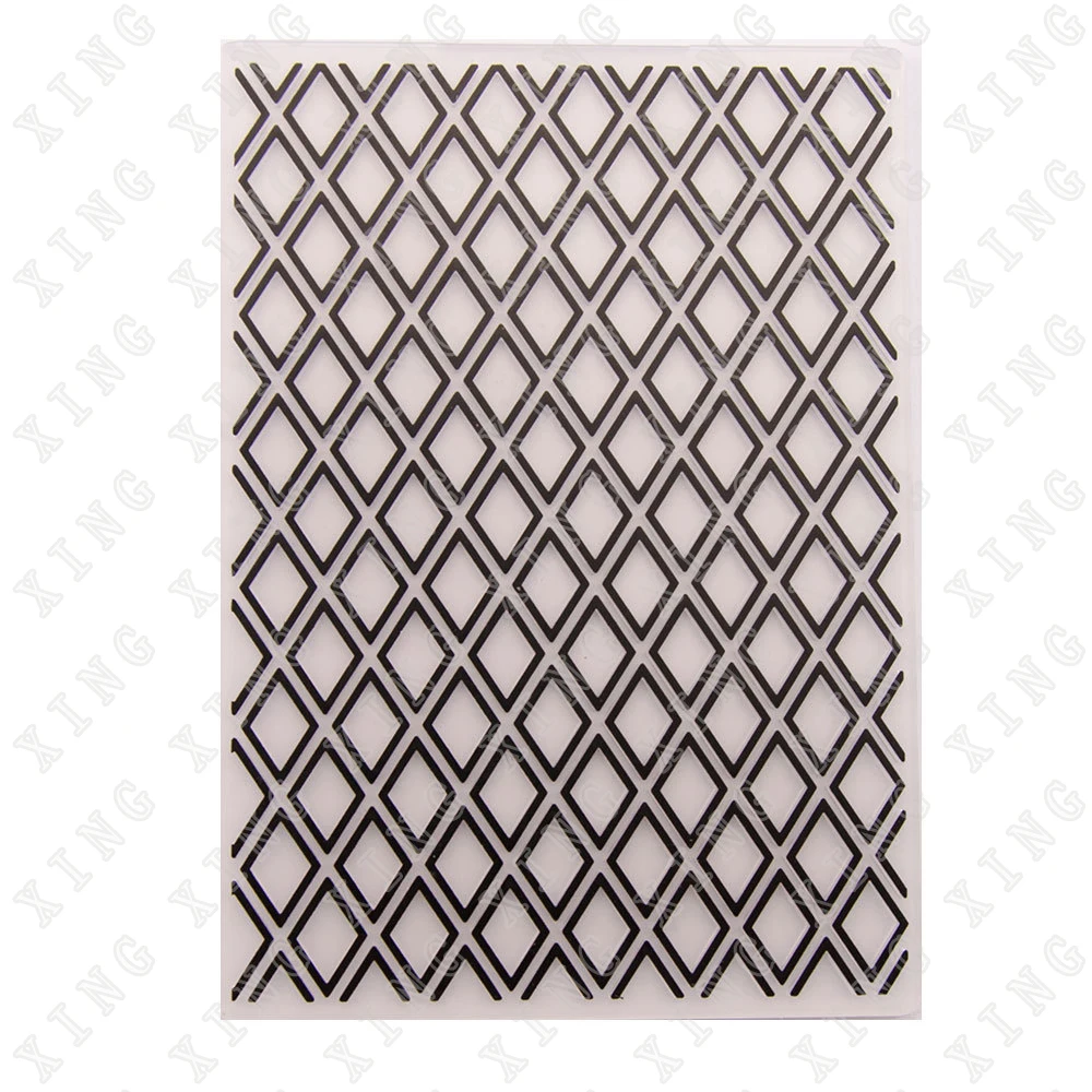 

Rhombus Pattern 3d Embossed Folder for Diy Making Greeting Card Paper Scrapbooking No Stamps Metal Cutting Dies New Arrival