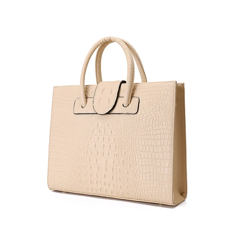 

Black Crocodile Women Handbags Genuine Leather Cowhide Ladies Casual Big Tote Bags OL Business Hasp Zipper Shoulder Hand Bag