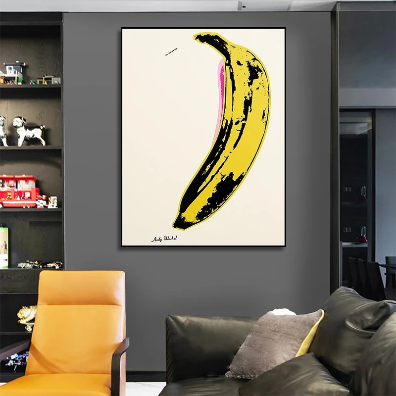 

Andy warhol "banana" pop arte decoração pintura da lona cartazes e impressões fotos de parede para sala estar decoração