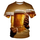 Мужская Летняя модная футболка с 3D принтом пива Daquan, классная Повседневная футболка с коротким рукавом, топ, 2021