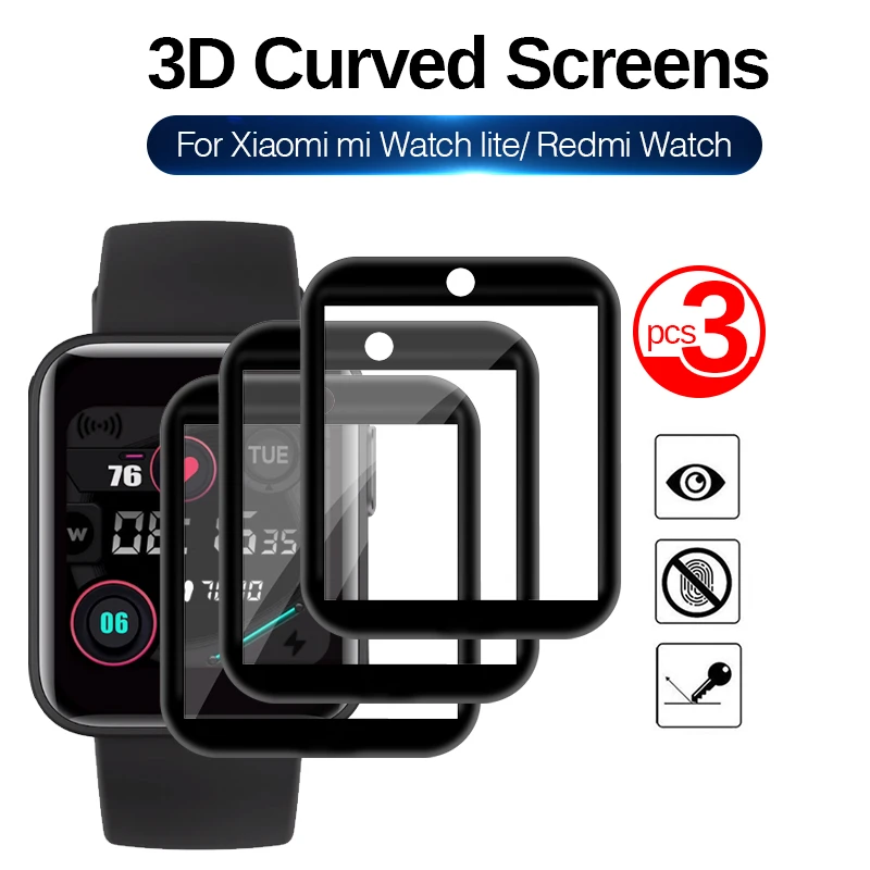 

3Pcs Tempered Glass For Xiaomi Mi Watch Lite Smart Watch Xiomi Watch Lite Redmi Watch Screen Protector soft Protective FIlms