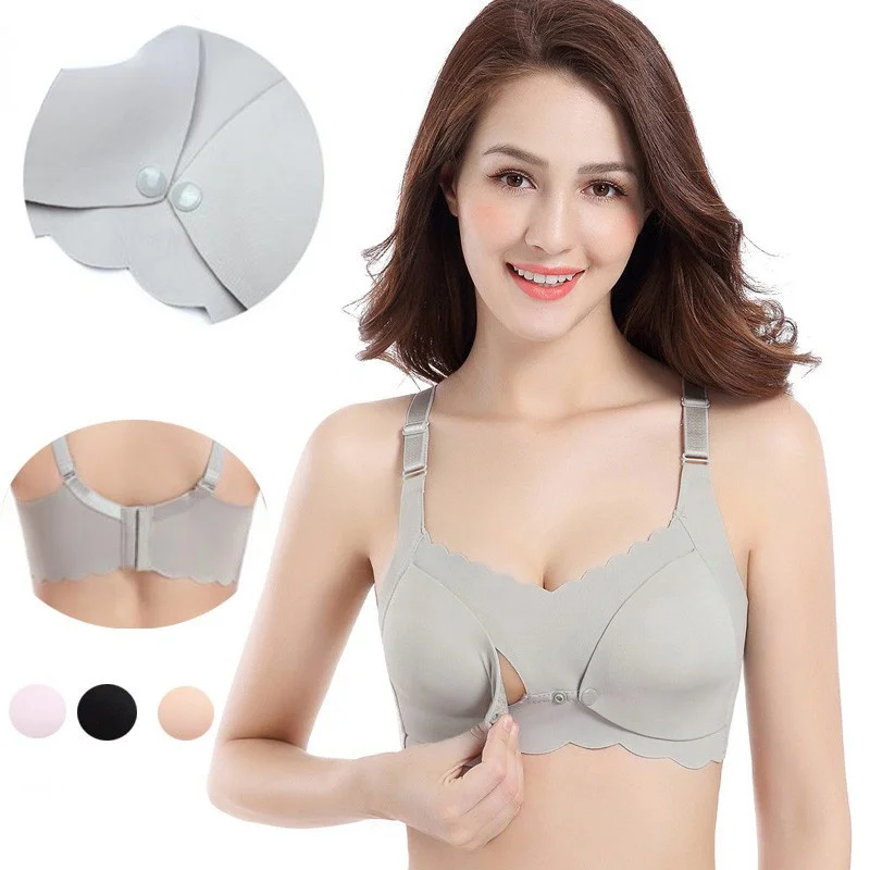 

nursing bra pregnancy breastfeeding bra maternity underwear front closure wire free women mummy bra baby feeding clothing