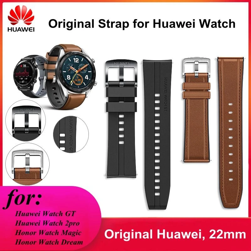 Оригинальный Запасной Кожаный силиконовый ремешок 22 мм для Huawei Watch GT/GT2 46 GT2 pro