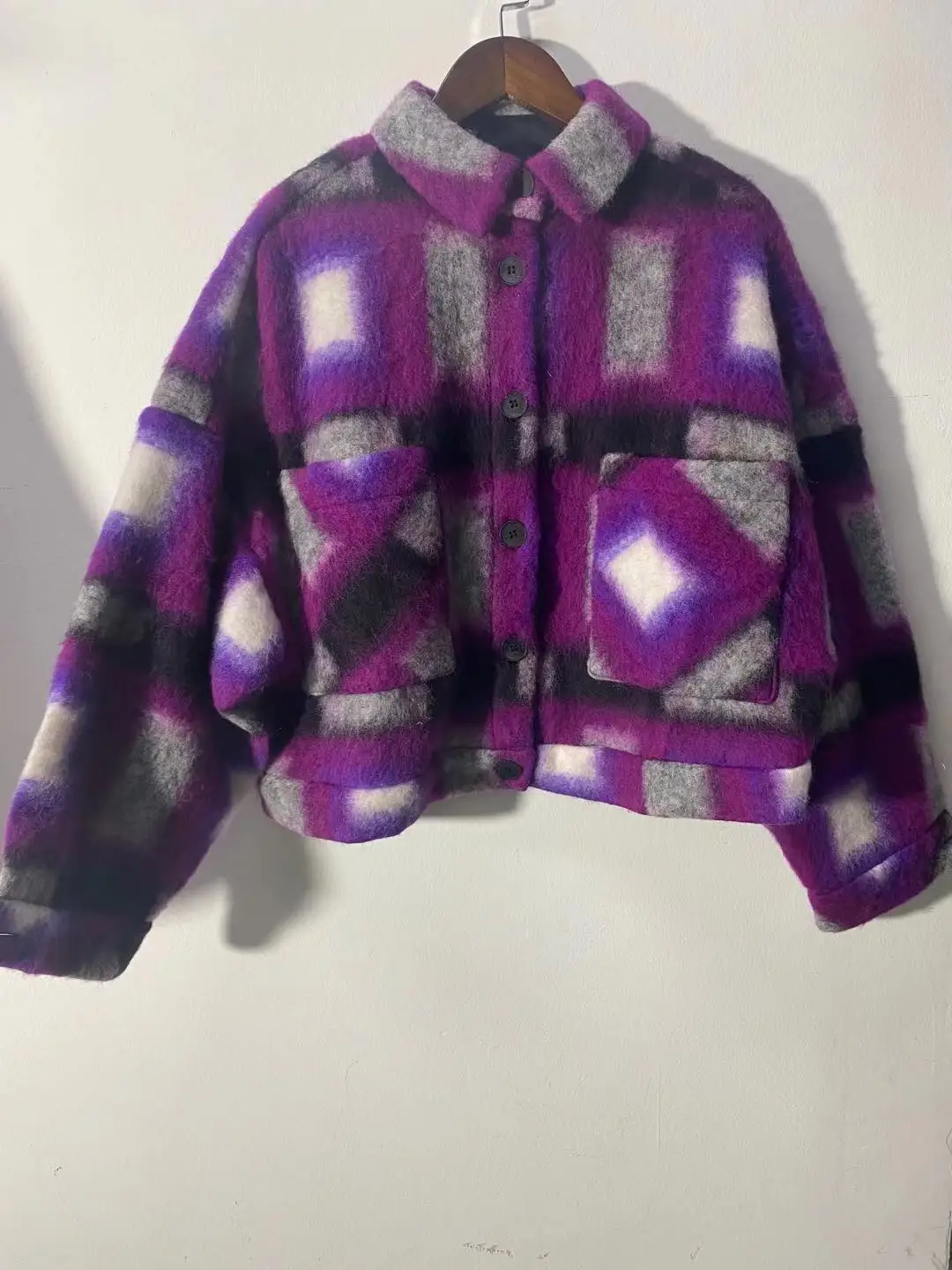 

Новинка Осень-зима 2021, пальто в клетку из смешанной шерсти для девочек