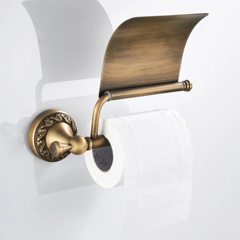 

Bathroom Accessories Antique Brass Carving Tissue Storage Rack Tissue Box