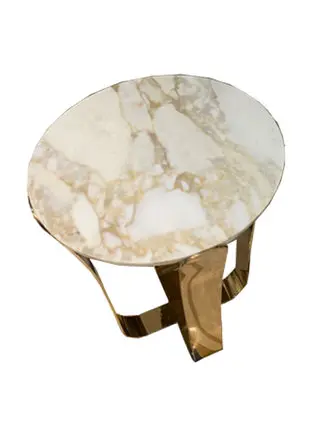 

Italian villa tea table combination simple metal marble side table post modern decoration table