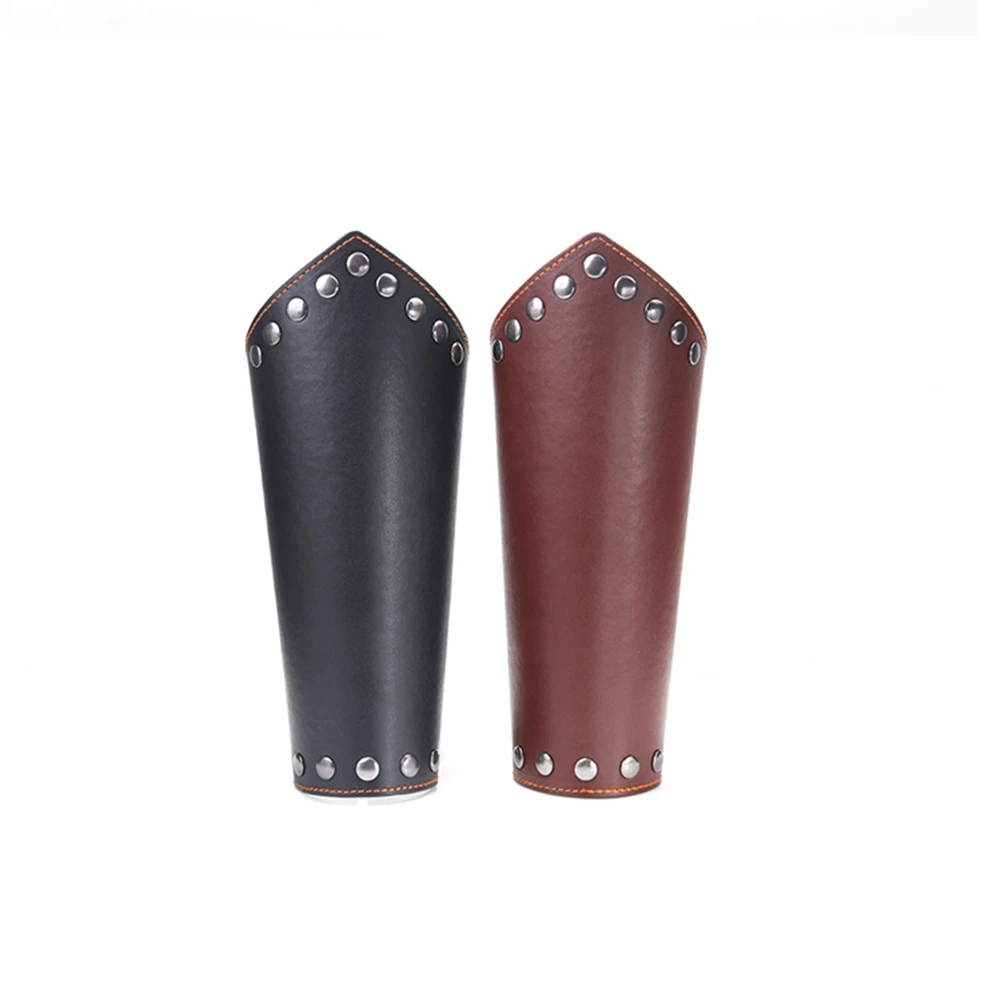 Medieval Bracers Steampunk PU Leather Wristband Bracer Rivet Arm Cuff Cosplay Props Riding Bike | Аксессуары для одежды