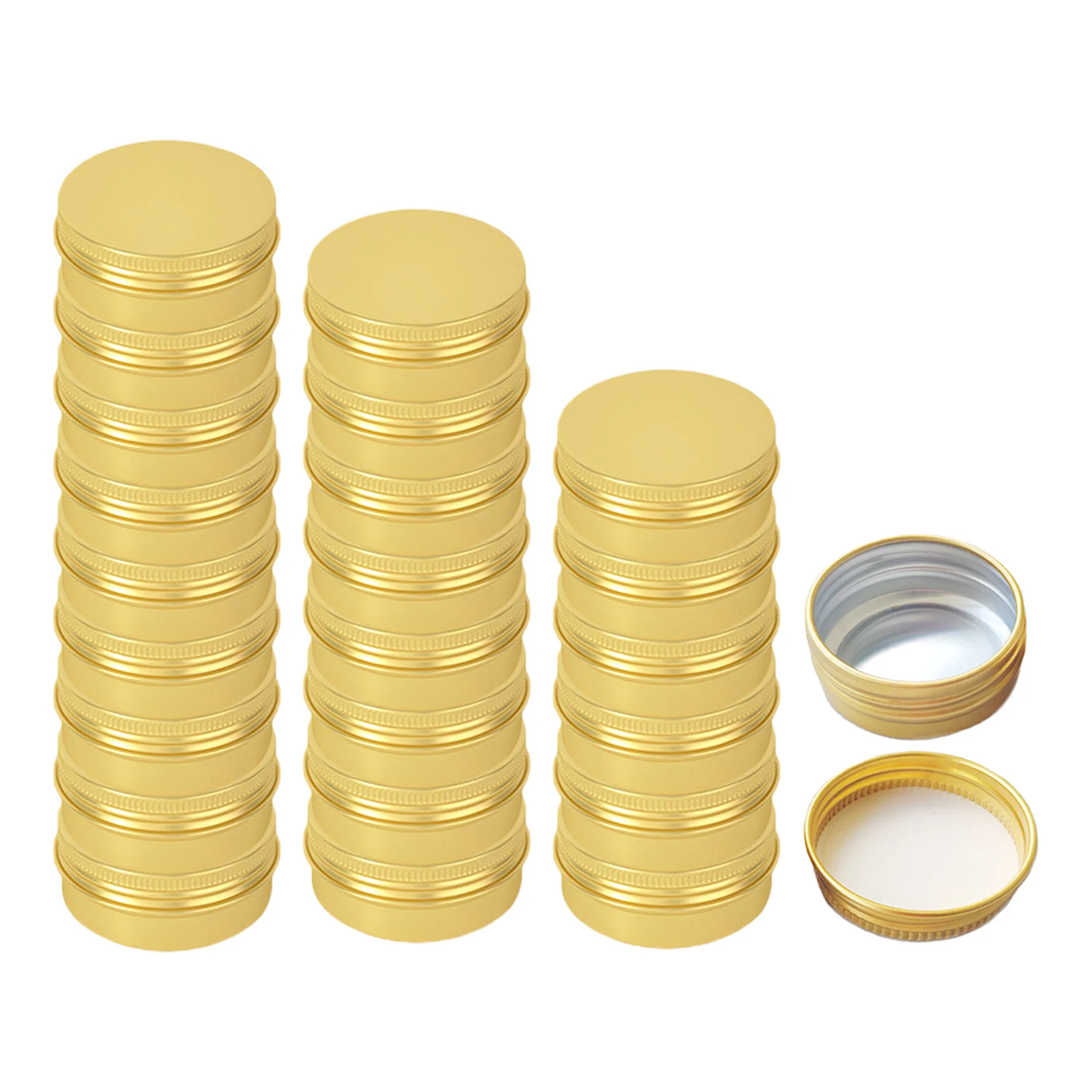 

24-Pack 15ml Golden Tin Cans Screw Top Round Aluminum Metal Jars Containers