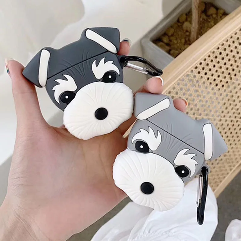 Для Apple AirPods 3D Милые Мультяшные наушники для собак и щенков чехол Airpods 2 парные