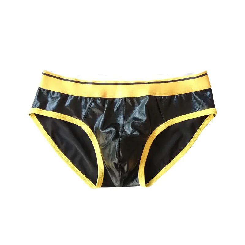 Sexy Men's Underwear Faux Leather Briefs Jockstrap Stretch Sissy Pouch Panties Underwear Mini Briefs Male Fashion Comforty