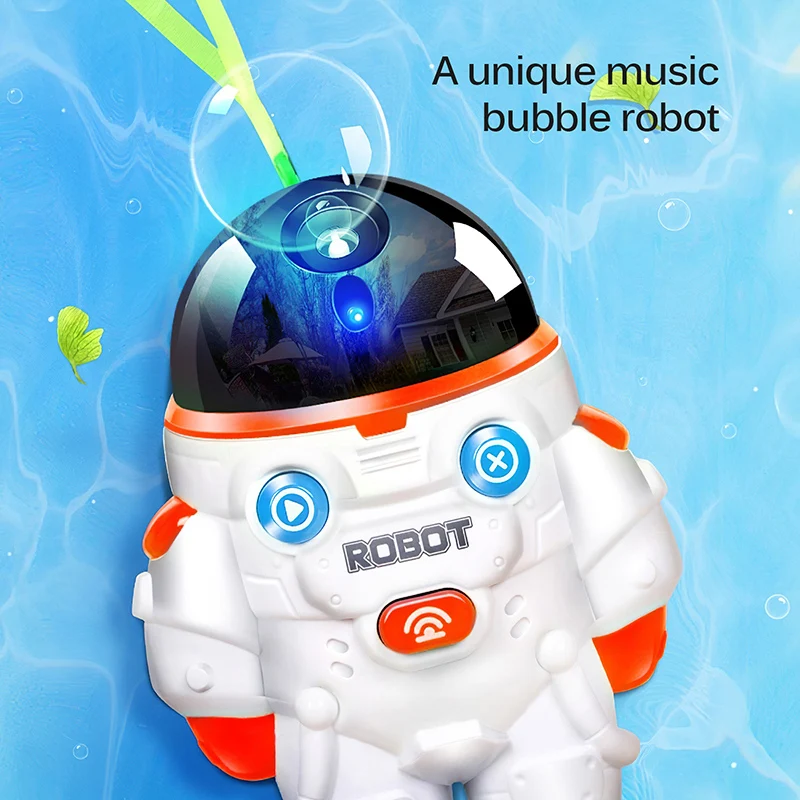 

Kid Electric Spaceman Bubble Machine Sound Light Bubble Blower Toy Summer Robot Bubbles Toys Automatic Soap Water Bubble Machine
