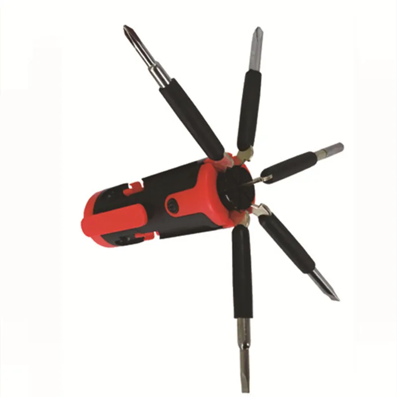 

Отвертка 6 в 1, 1 шт., многофункциональная отвертка, фонарик, аппаратные средства, батарейки нужно брать с собой