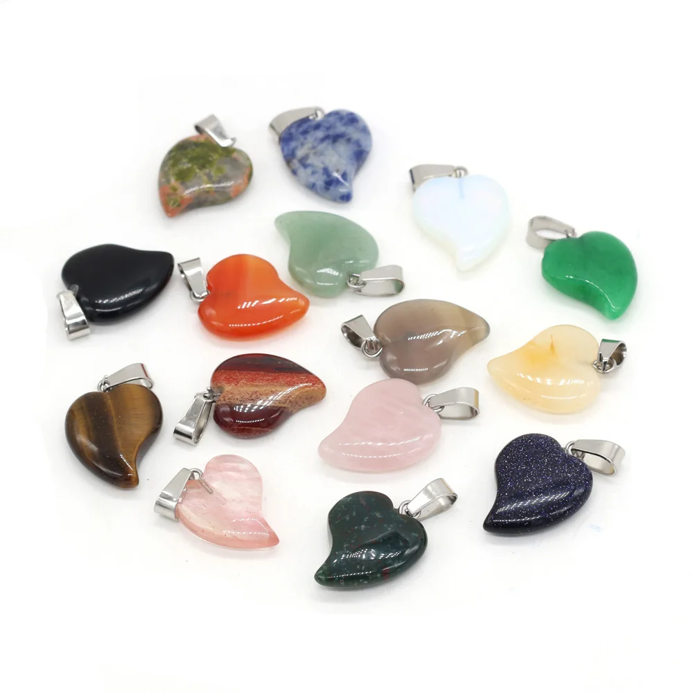 Подвеска в виде сердца из розового кварца натуральный камень тигровый глаз кулон