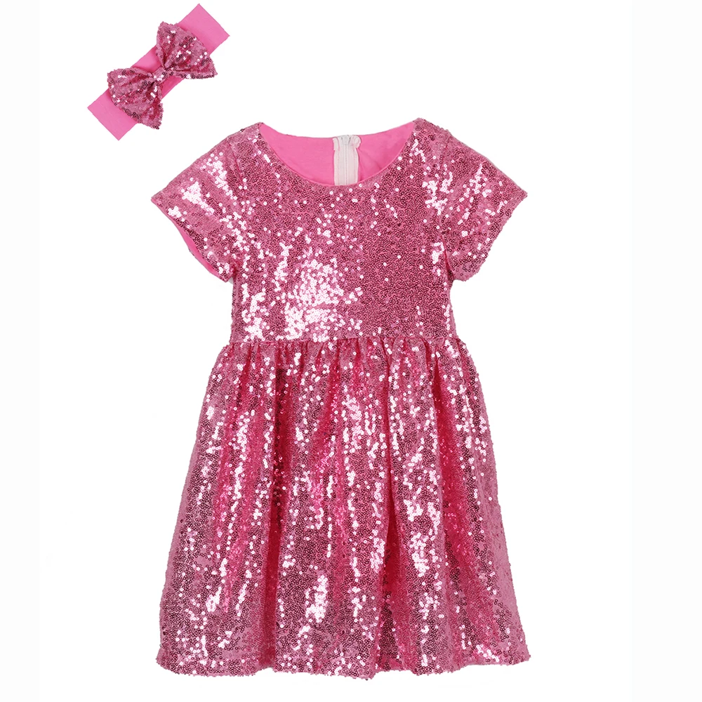 Girls Sequin Dress Princess Wedding Prom Purple for Toddler Baby Sparkle Birthday Party Summer | Детская одежда и обувь