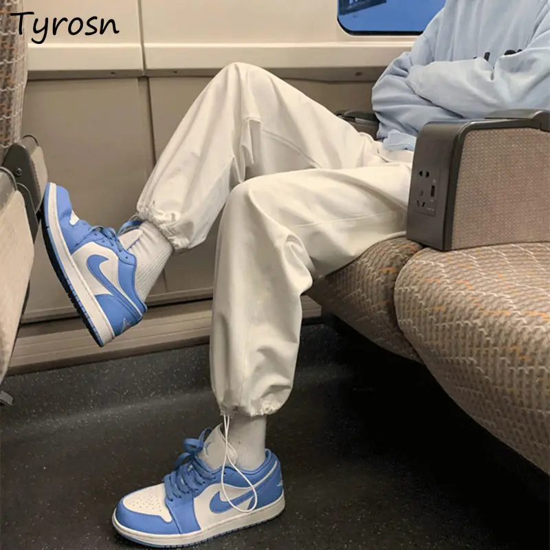 

Женские шаровары с завязками, шикарная уличная одежда до щиколотки, свободные универсальные Студенческие Брюки с высокой талией в Корейском стиле