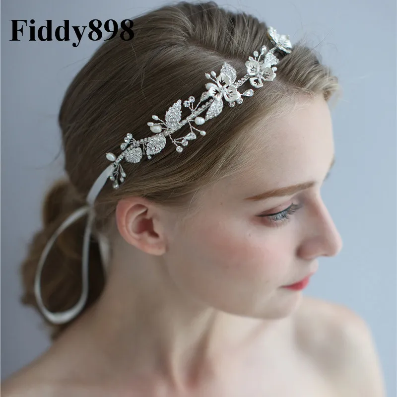 

Delicate Leaves Wedding Headband Women Jewelry Bridal Headpiece Crystal Rhinestone Headwear Wedding Hair Accessories