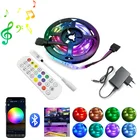Новый Bluetooth музыка Светодиодные ленты светильник s цветная (RGB) 5050 2835 гибкая лента RGB светодиодный светильник 5, 10 м, 15 м, 20 м клейкие диода + контроллер адаптер