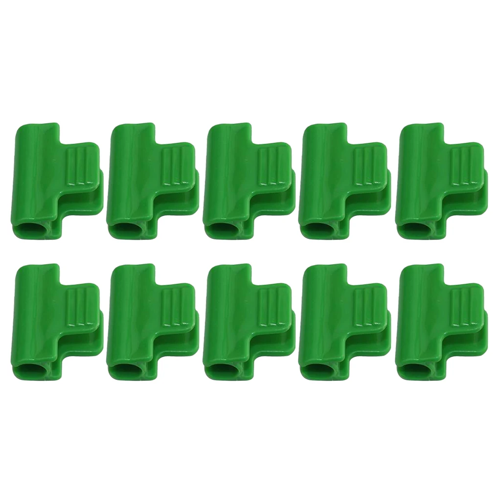 

10Pcs Green Pipe Clamps 11mm/0.43inch Stakes Greenhouse Outdoor Accessory