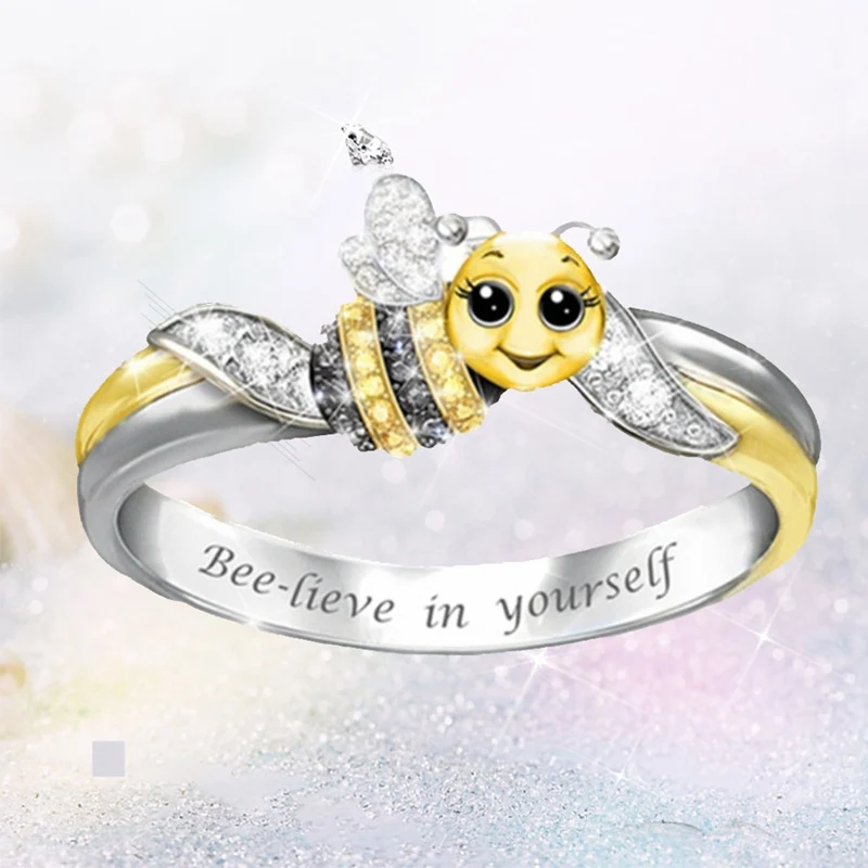 Изысканное кольцо Bee Lieve In Yourself милые украшения для свадебвечерние НКИ|Кольца