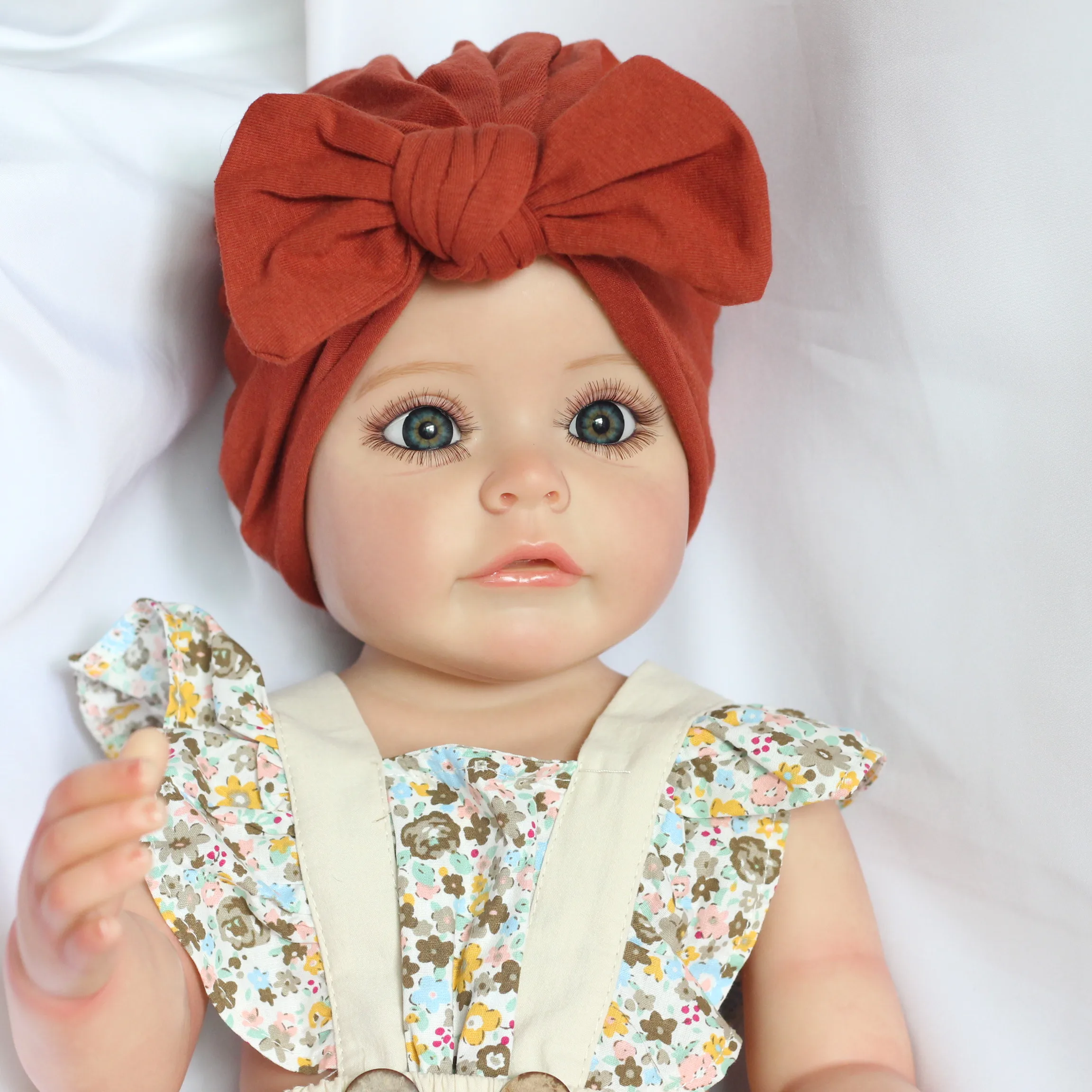 

Cotton Beanies for Newborn Hospital Hats Baby Girls Bear Ears Elastic Turban Infant Toddler Headwrap Cap Kids Hair Accessories
