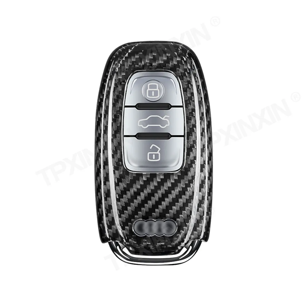 

Carbon Fiber TPU Car Key Cover Case Protective Shell For AUDI A4L 2013 2015 2016 Car Styling Accessories