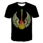 Забавная 3D футболка для музыки на гитаре, Мужская футболка в стиле рок-группы, ретро, графическая новинка, одежда, Детская летняя рубашка с рукавами в уличном стиле, футболка большого размера