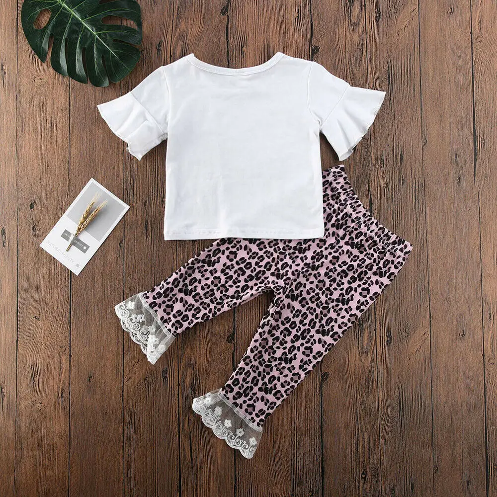 Комплект одежды из 2 предметов для маленьких девочек топ с короткими рукавами и