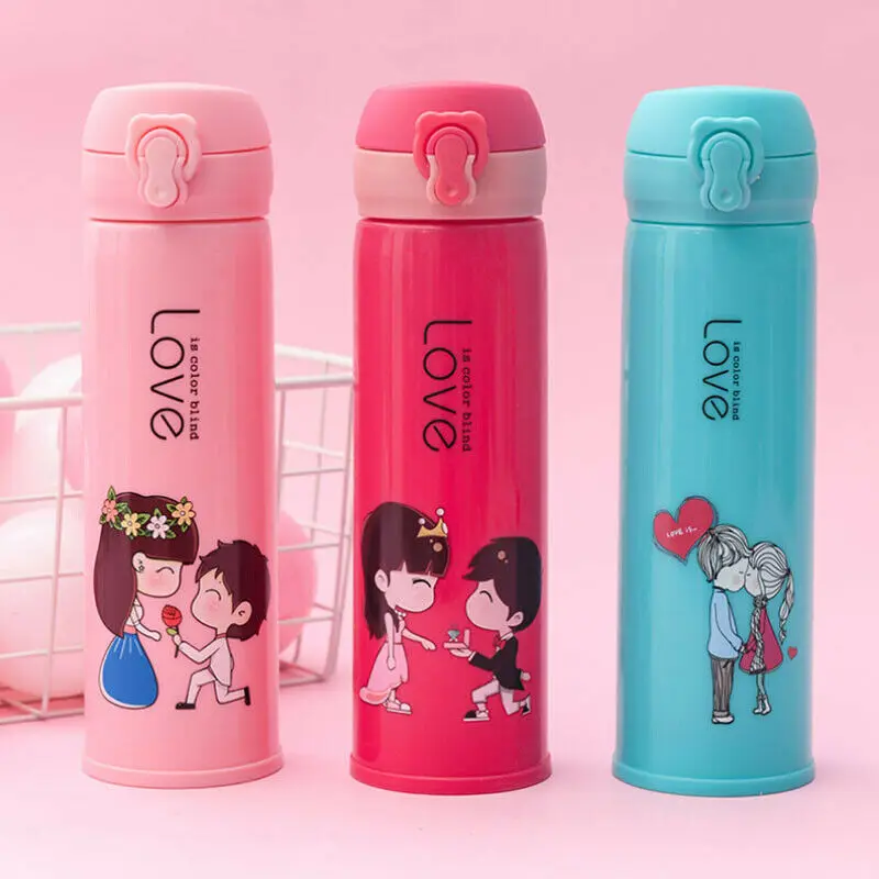 Бутылки для воды емкость 450 мл питьевая вода Мультяшные стеклянные вакуумные