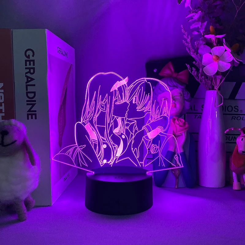 3d-лампа в стиле аниме любимый Фране ночной Светильник Zero Two & Hiro манга крутой