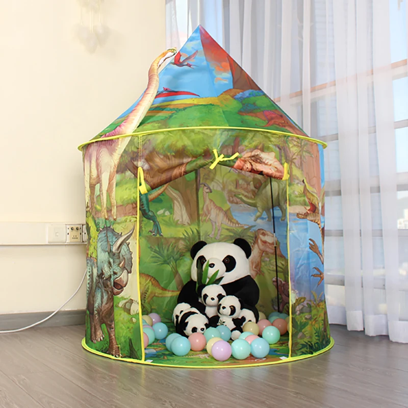 Палатка детская складная игровой домик с динозавром игрушка Wigwam для мальчиков