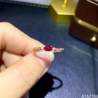 925 pure silver chinese style natural ruby womens popular vintage simple oval adjustable gemstone ring fine jewelry support det