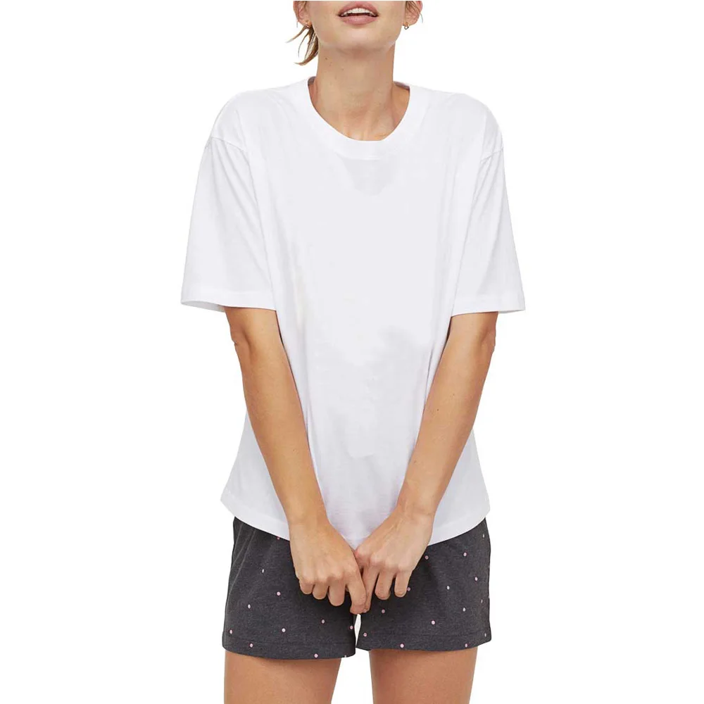 Germinate Polka Dot Pajamas Sets Women Summer Cotton Cute White T Shirt Tops Shorts Home Sleepwear Nightwear PJS Teen Girls