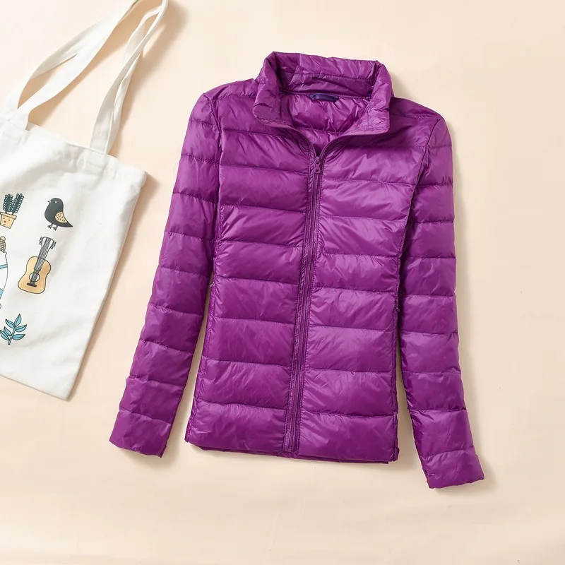 

2021 Fall/Winter Fashion New Plus Size Down Jacket Short Lightweight Stand-Up Collar Long-Sleeved Warm Slim Jacket Women Trendy